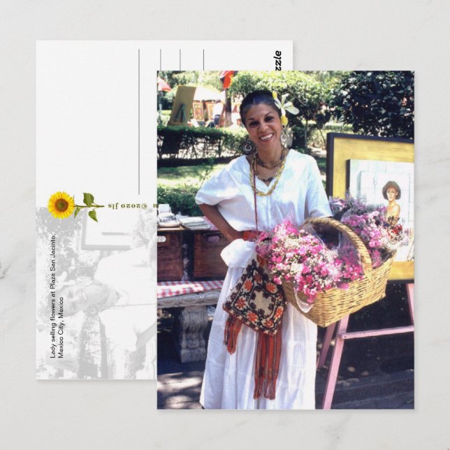 Plaza San Jacinto Flor Lady - V cartão postal (Frente/Verso)