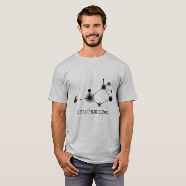 Pleiades com título - t-shirt básicos (Frente Completa)