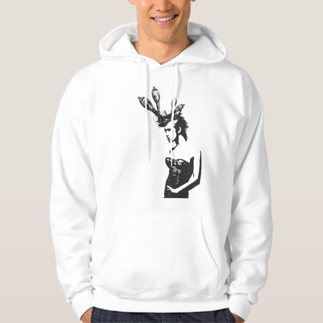 Plena Punk Puerto Rican Art Men's Pullover Hoodie (Frente)
