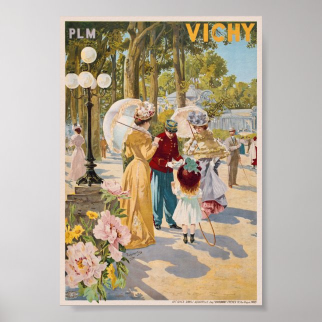 PLM Vichy França Poster vintage 1899 (Frente)