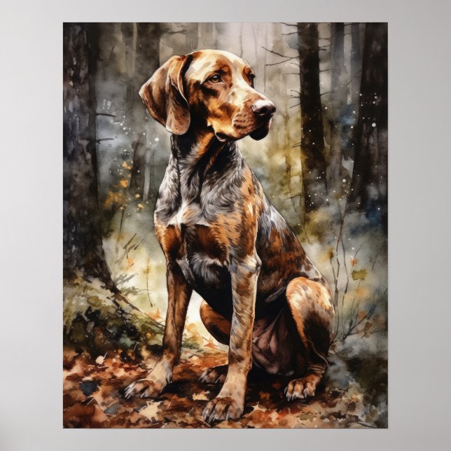 Plott Hound Dog Art Impressão (Frente)
