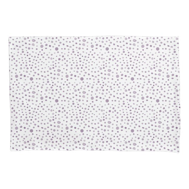 Plum Confetti Watercolor Dots Pillowcase (Frente)