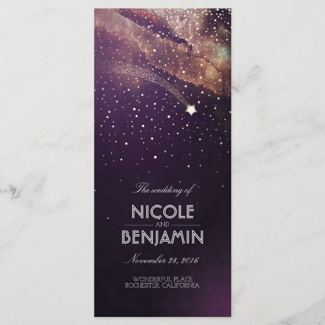 Plum e Dourados Programas de Casamento de Estrelas (Frente)