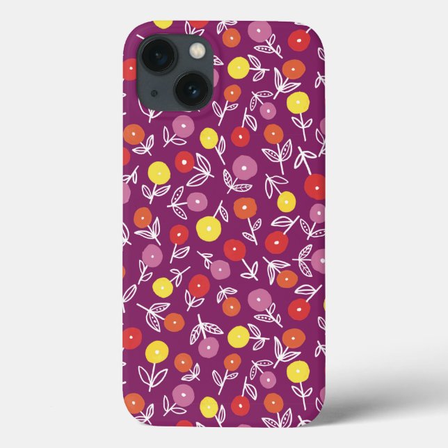 Plum Floral Ditsy capas de iphone (Verso)