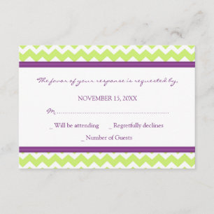 Plum Green Chevron - Cartão de Casamento RSVP