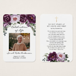 Plum Peonies Funeral Na Placa Poem De Memória Ador
