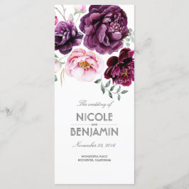 Plum Purple Boho Watercolor Programas Florais