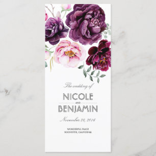 Plum Purple Boho Watercolor Programas Florais