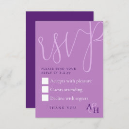 Plum Purple Calliografia Script de Casamento RSVP