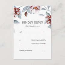 Plum Purple Flowers Watercolor Cartão RSVP de Casa