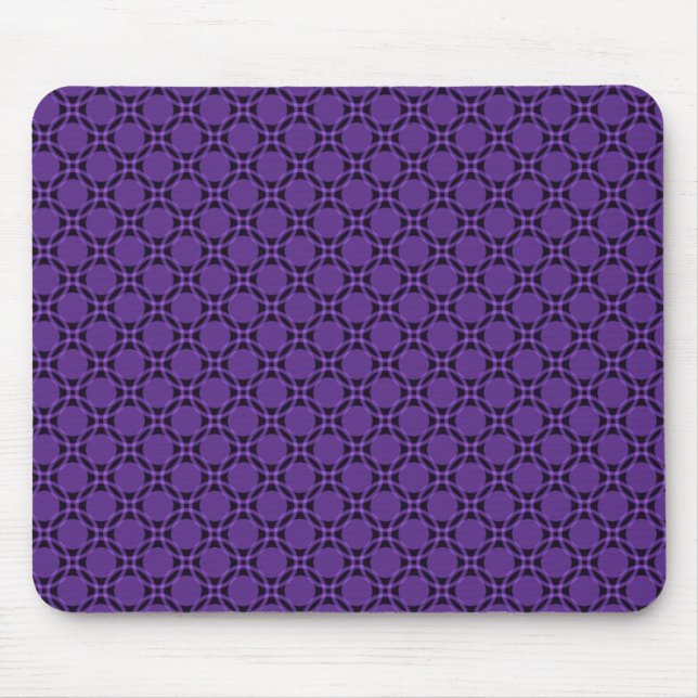 Plum Purple Funky Circles Mousepad (Frente)