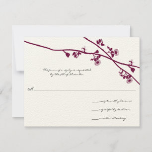 Plum Wild Flower Branches RSVP de Casamento