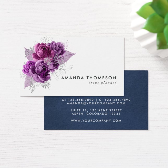 Pluma e Marinho Aquarela Floral (Mesa)