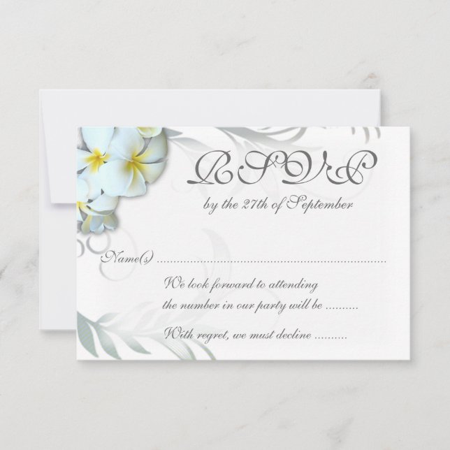 Plumeria Flourish RSVP Enclosure Card (Frente)