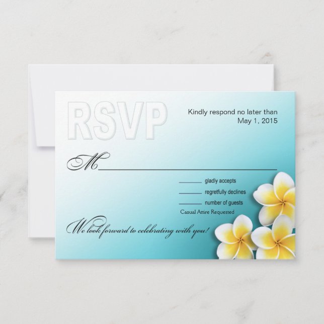 Plumeria Starfish Tropical Beach RSVP (Frente)