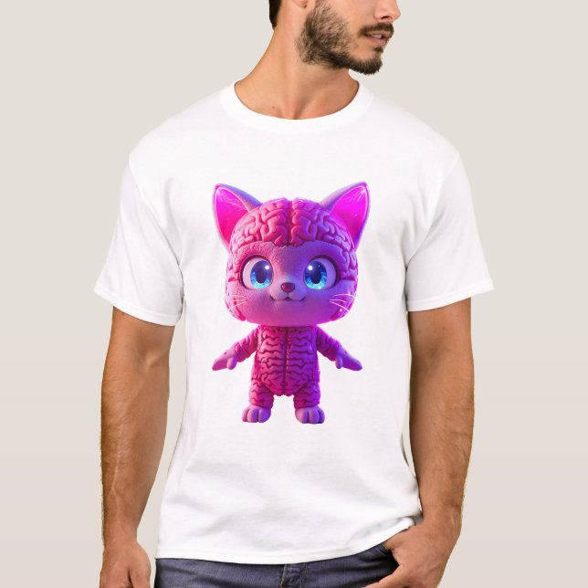 Plushie Cyberpunk Cat T-Shirt (Frente)