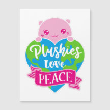 Plushies Love Peace | Cartão Magnético Kawaii Cute