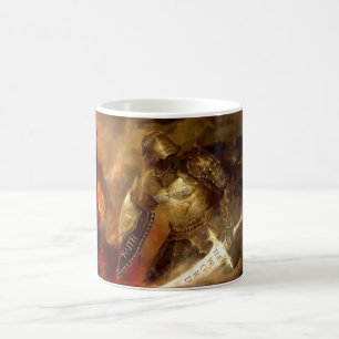 Pnha sobre a armadura da caneca do guerreiro do