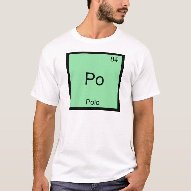 Po - Polo Camiseta engraçada com símbolo de elemen (Frente)