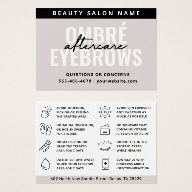 Pó Simples Moderno Irrompeu Cartão de Pós-Cuidado (Frente & Verso)