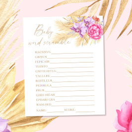 Poa-pampas - Jogo de chá de fraldas do Word