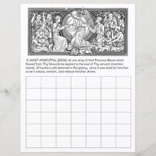 Pobres Almas nas Orações Purgatórias Calendário Ca (Frente)