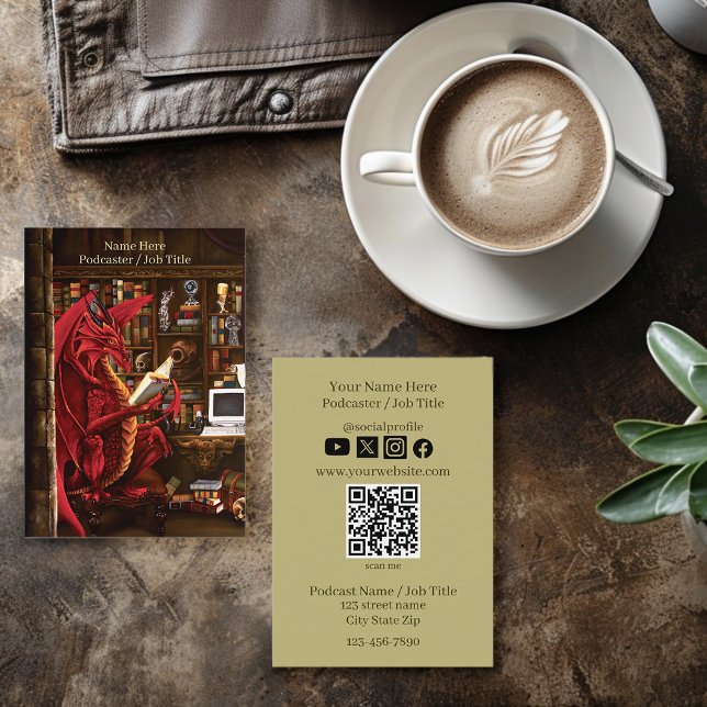 Podcasting Dragon Cartão de visita (Criador carregado)