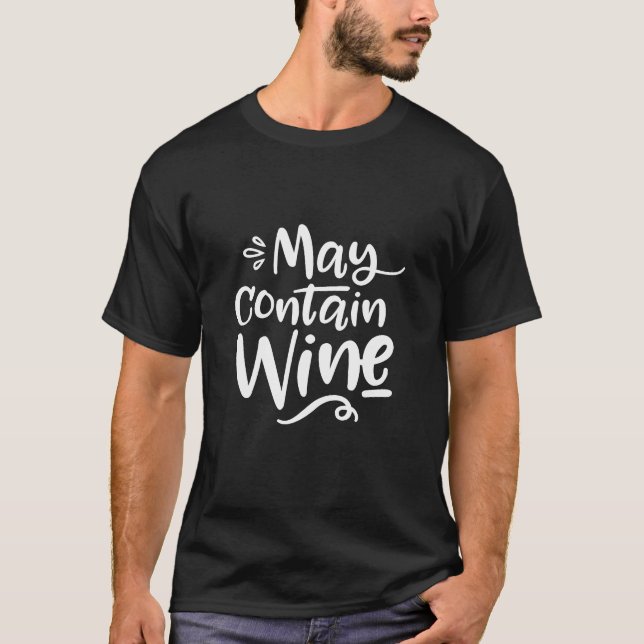 Pode Conter Bebendo De Camisas De Vinho (Frente)