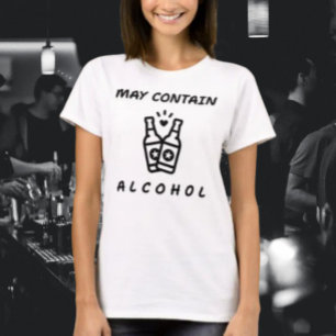 Pode Conter Camisa Engraçada Por Álcool - Tipograf