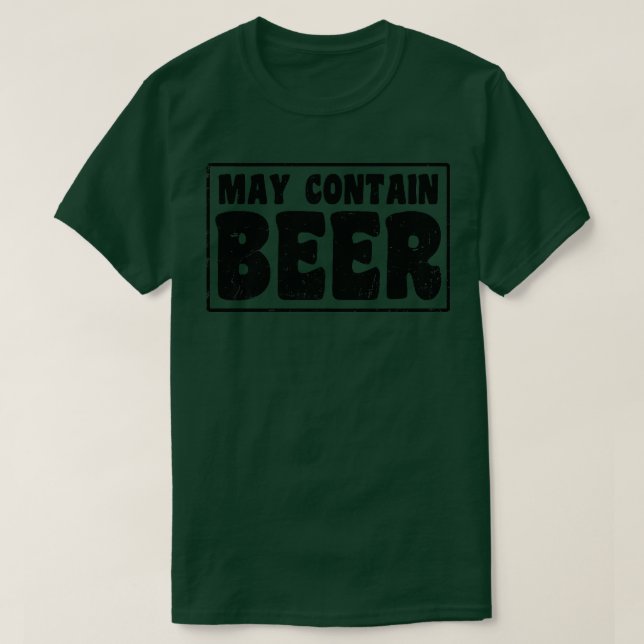 Pode Conter Camisa T Premium De Pai De Cerveja (Frente do Design)