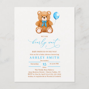 Podemos Esperar Chá de fraldas Azul Do Balão