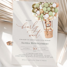 Podemos Esperar! Convite para Chá de fraldas Verde