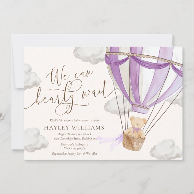 Podemos Esperar O Convite Para Chás de fraldas Lil (Frente)