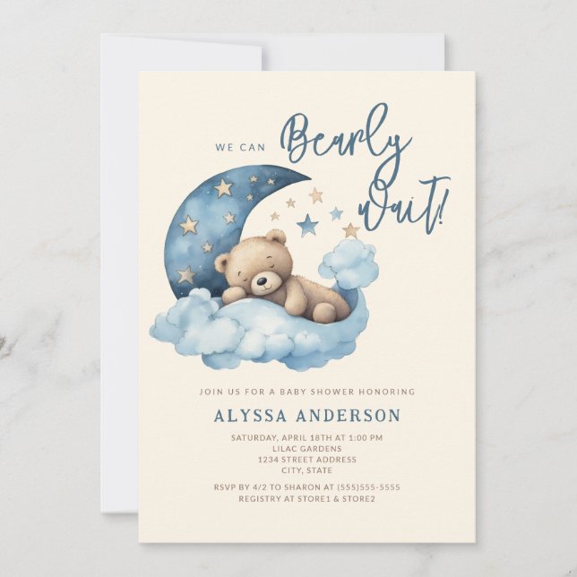 Podemos Interromper O Convite Para Chás de fraldas (Frente)