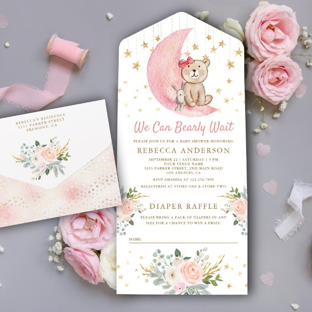 Podemos Mal Esperar Urso De Pelúcia Rosa Baby Show (Criador carregado)