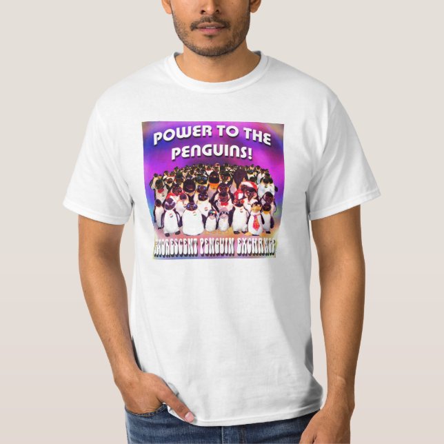 Poder aos pinguins! T-shirt branco (Frente)