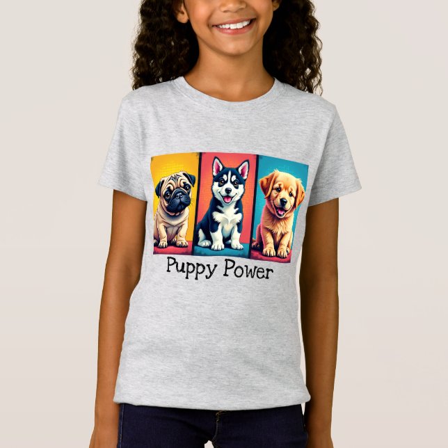 Poder de Cachorro - Camiseta de Arte de Cachorro T (Frente)