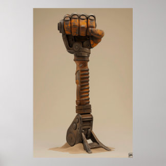 Poderoso Poster de Renderização 3D de Punho de Mar