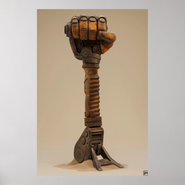 Poderoso Poster de Renderização 3D de Punho de Mar (Frente)