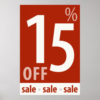 Poderoso sinal de 15% OFF SALE - poster de vendas