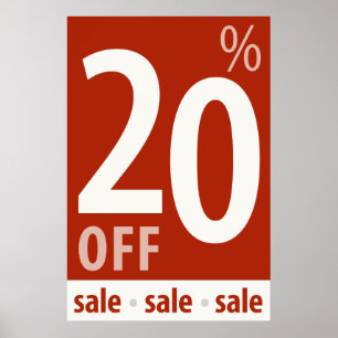 Poderoso sinal de 20% OFF SALE - poster de vendas 