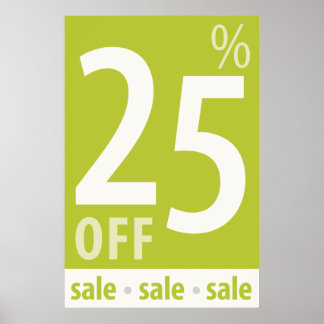 Poderoso sinal de 25% OFF SALE - poster de vendas