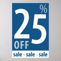 Poderoso sinal de 25% OFF SALE - poster de vendas 