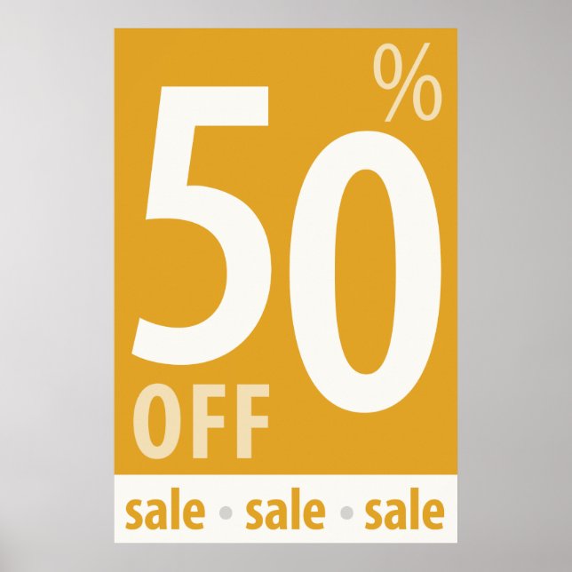 Poderoso sinal de 50% OFF SALE - poster de vendas  (Frente)