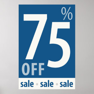 Poderoso sinal de 75% OFF SALE - poster de vendas 