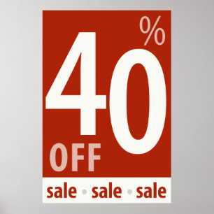 Poderoso sinal de VENDA de 40% OFF - poster de ven