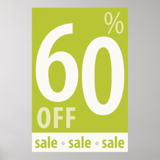Poderoso sinal de VENDA de 60% OFF - poster de ven