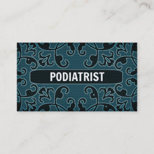 Podiatra Teal Damask Cartão de visita