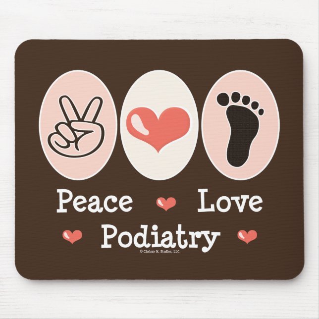 Podiatrist Mousepad do Podiatry do amor da paz (Frente)