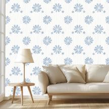 Poeira Azul Margarida Floral Vintage Padrão Suave